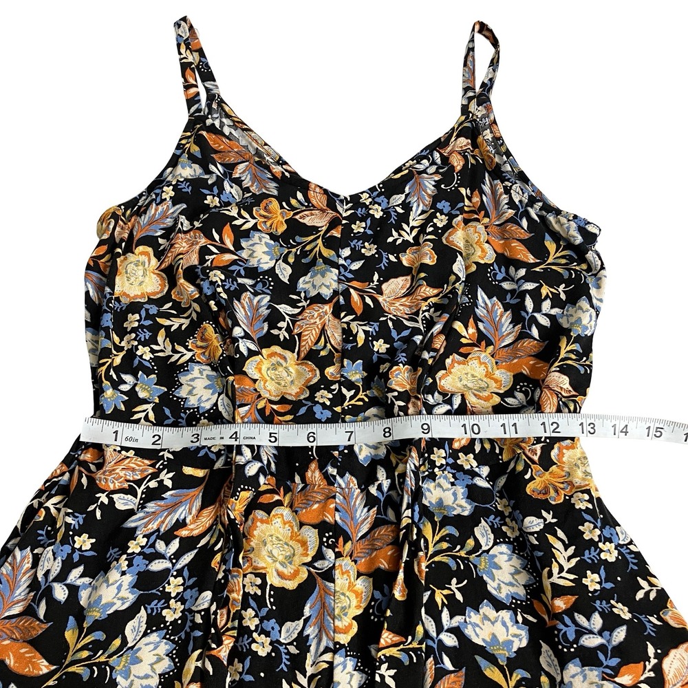 MSK Jumpsuit Womens M Black Floral Wide Leg Boho Cottagecore Flowy Sleeveless - Picture 13 of 16